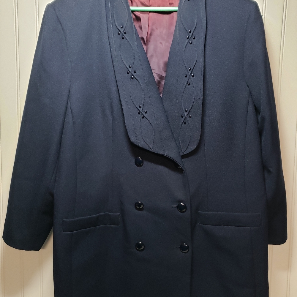 22W Navy Blue 2 pc Womens Skirt Suit